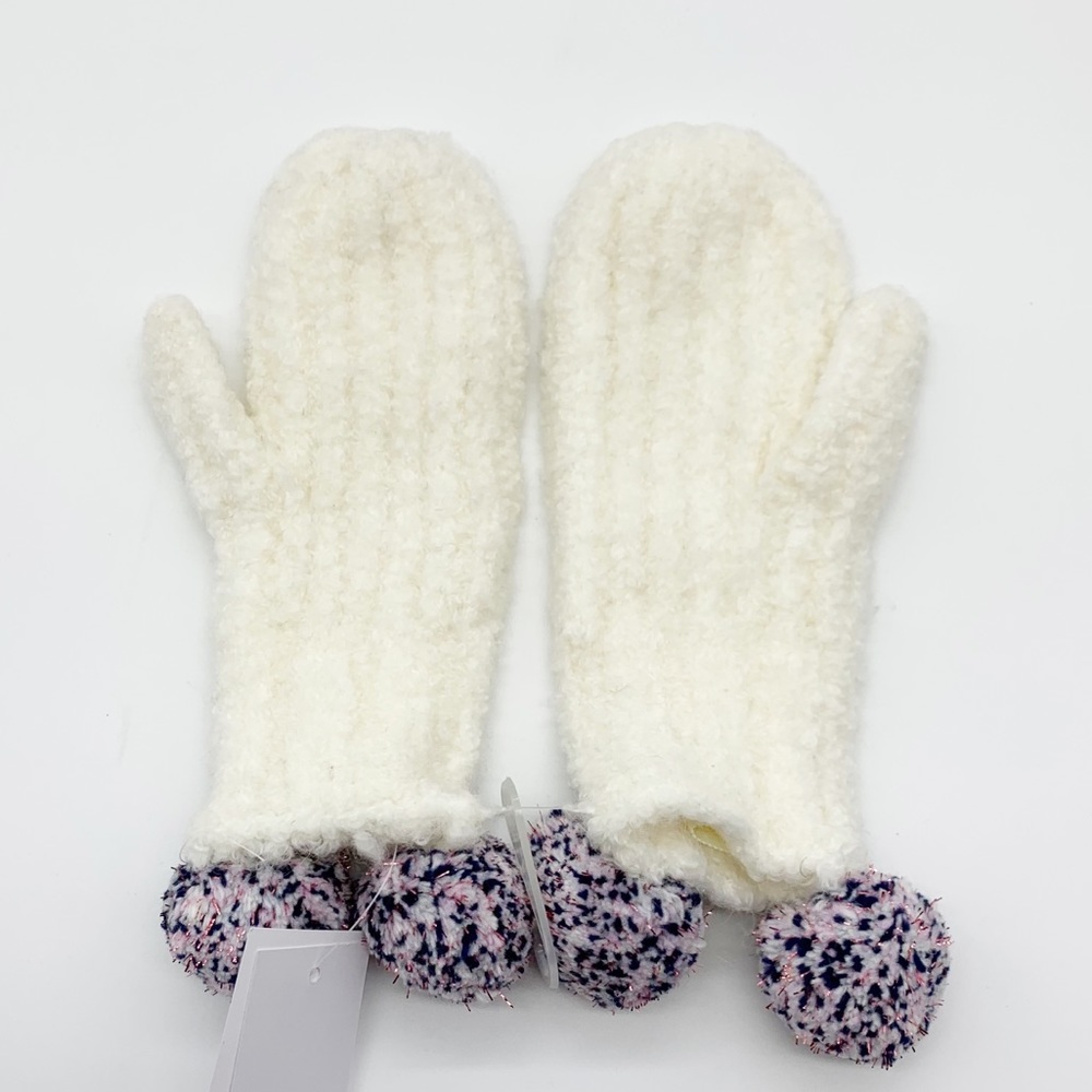 Crewcuts J. Crew Double Pom Pom Mittens Size M - Picture 2 of 11